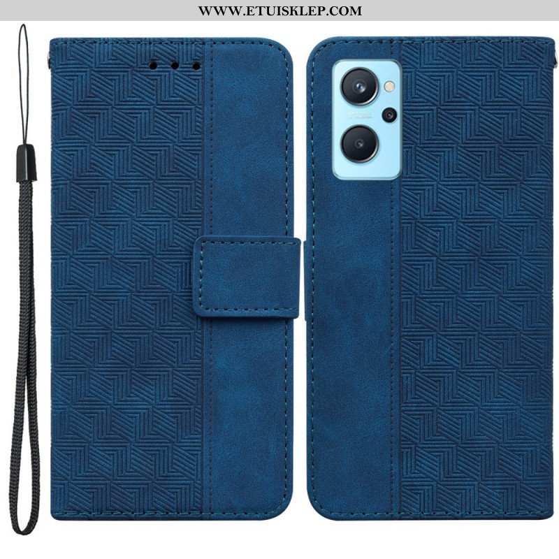 Etui Folio do Realme 9i Pasek Ze Wzorem Zygzakowatym